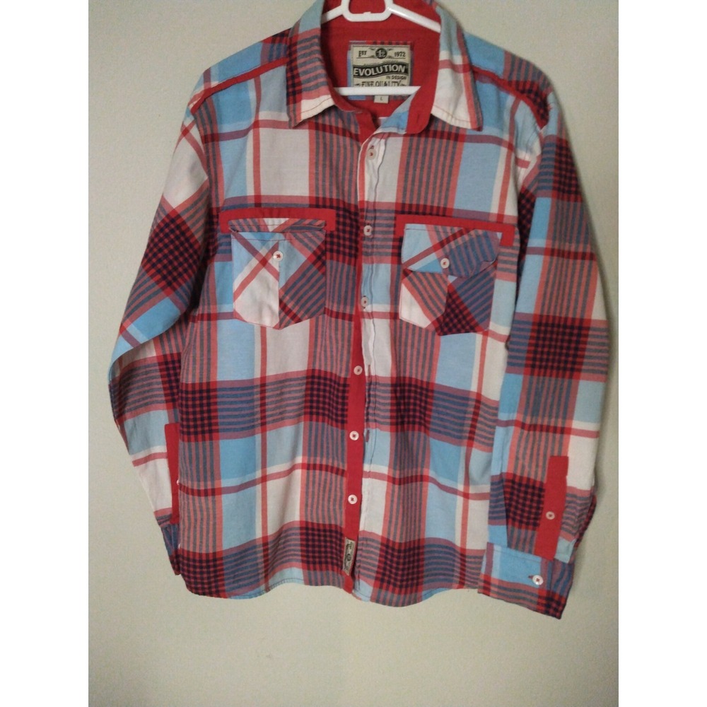 Evolution Men's Flannel Long Sleeves Red (Large) Pre-Owned